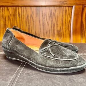 L'Amour Des Pieds Baley Black Suede Slip On Wedge Heel Loafers - Size 8M